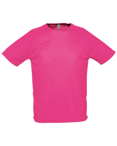 SOL's Sporty Sport T-shirt met eigen bedrukking-129 - Neon Pink-XS