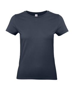 Dames T-shirt met eigen bedrukking-M-E190 Navy