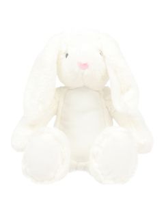 Zacht knuffel konijn (wit) met eigen opdruk