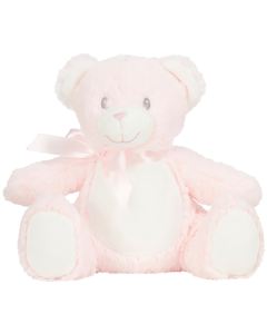 Zachte knuffel beer roze met eigen opdruk