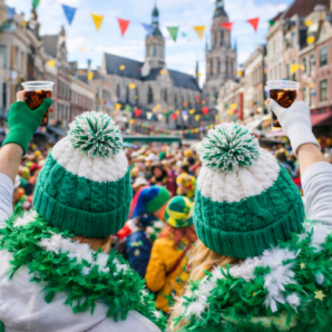 Beechfield Beanie Groen-Wit – Muts voor Buiten Carnaval