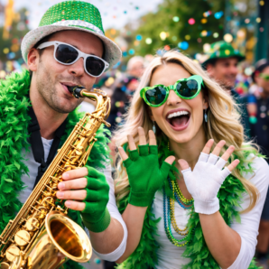 Handschoenen Groen/Wit – zonder Vingertoppen