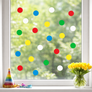 Statisch hechtende raamconfetti – Kleurenmix